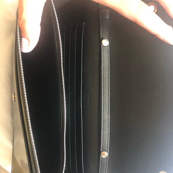 Celine leather pocket clutch bag on chain - Picture 5 of 7